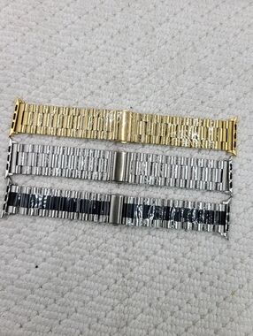 Metal Link Watch Bands - Gold, Silver, Two-Tone 42MM